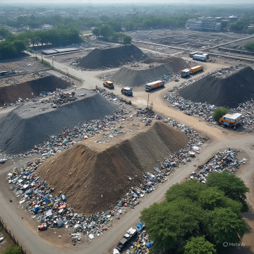 Ilustrasi tempat pembuangan akhir (Meta AI)